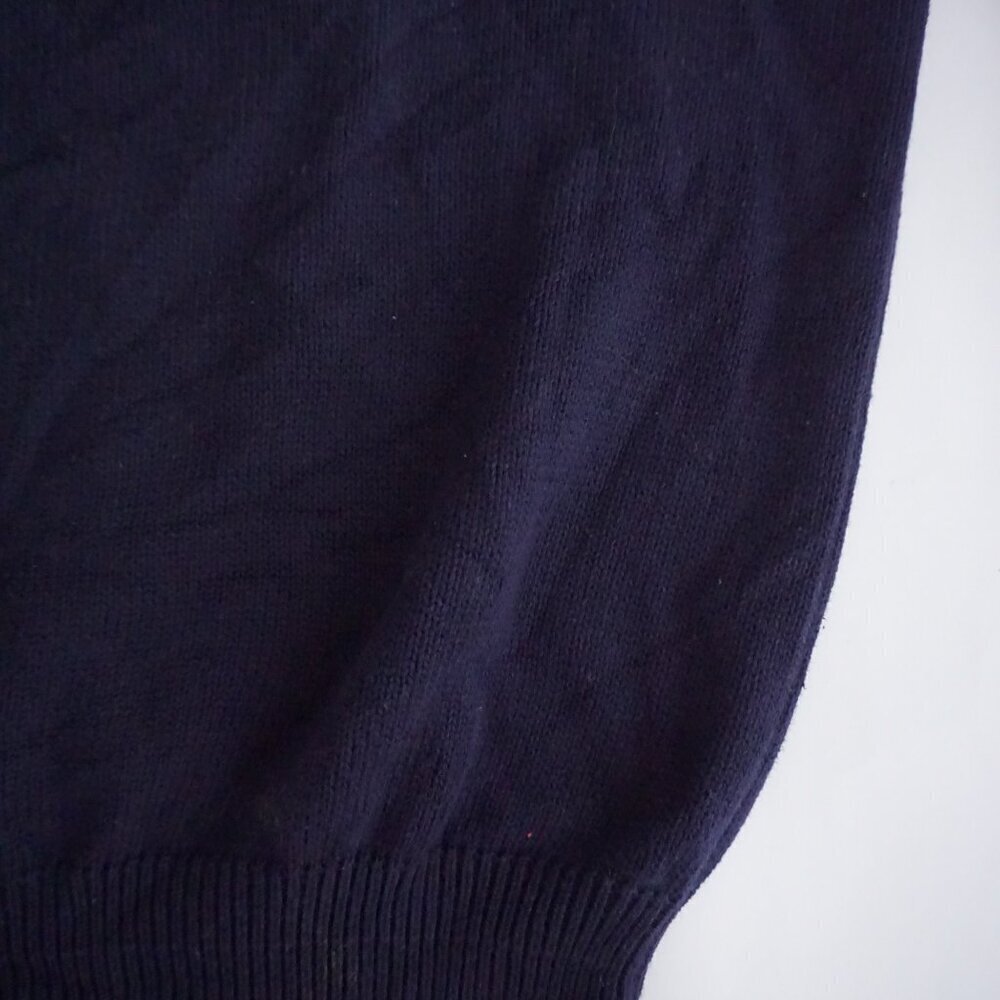 Commodity Exchange Navy Cotton Embroidered Golfers Sweater Preppy Collegiate L - Picture 7 of 10